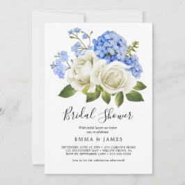 Charming Blue Hydrangea | Vit Möhippa Inbjudningar