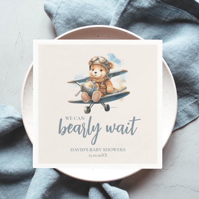 Charming Blue Nalle Boy Shower Pappersservett (Skapare uppladdad)