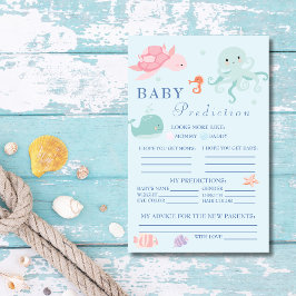 Charming Blue Nautical Baby Guessing Game Card Flygblad