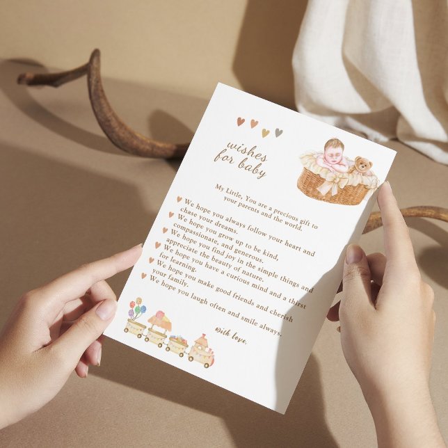 Charming Boho Baby Önskemål Card Tack Kort (Skapare uppladdad)