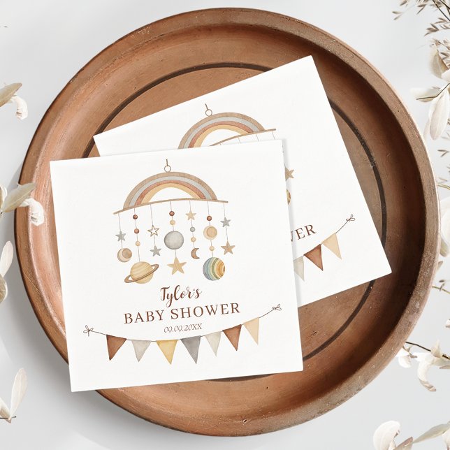 Charming Boho Gender Neutral Baby Shower Pappersservett (Skapare uppladdad)