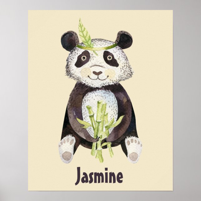 Charming Boho Panda Personlig Poster (Framsidan)
