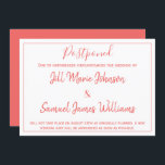 Charming Bröllop Coral and White Postponed Inbjudningar<br><div class="desc">Om bröllop tyvärr har skjutits upp,  förtvivla inte,  så har du täckt Bröllop av Rhoadie. Framsidan har ett korall- och vitt elegant-tema. Mallarna gör anpassning till en paus. Beställ din i dag!</div>