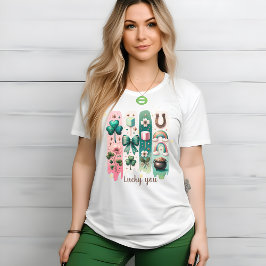 Charming Brushstrokes Anpassningsbar Grönt och Ros T Shirt