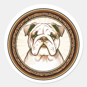 Charming Bulldog Digital Sticker Runt Klistermärke