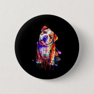 Charming Bulldog Rainbow Färg Art Stänk Art Knapp