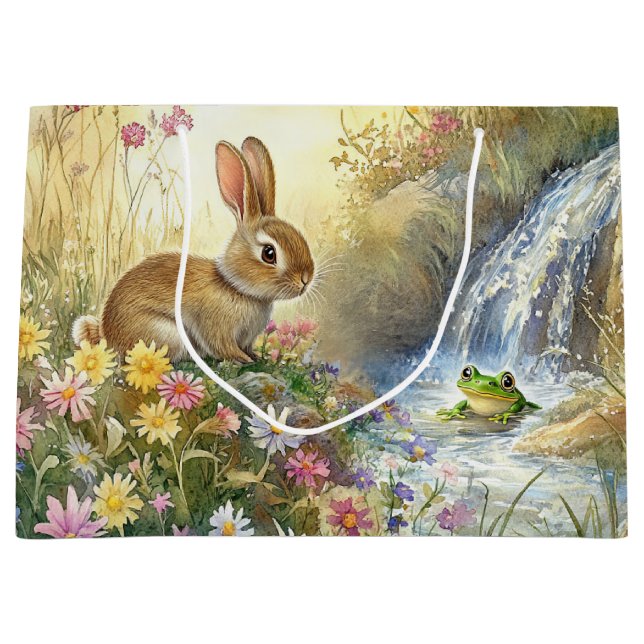 Charming Bunny & Frog Watercolor-stil (Framsidan)