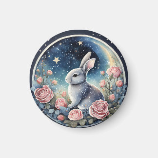 Charming Bunny i Vår Meadow under Starry W Magnet