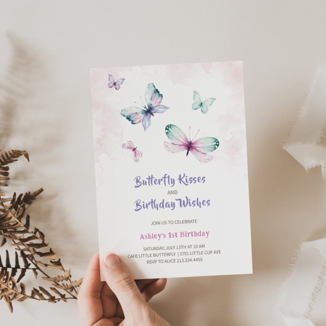 Charming Butterfly Birthday-inbjudan Inbjudningar (Skapare uppladdad)