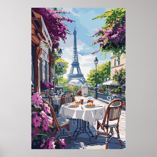 Charming Cafe Scene Poster (Framsidan)