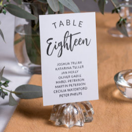 Charming Calligraphy Bordsnummer Guest Namn