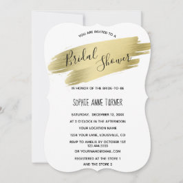 Charming Calligraphy Guld Stroke Möhippa Inbjudningar