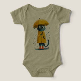Charming Cartoon Cat Raincoat Bodysuit T Shirt