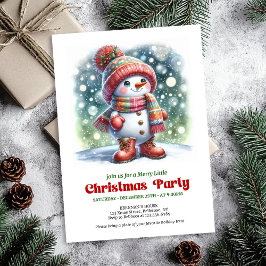 Charming cartoon snowman invite festive cheer inbjudningar
