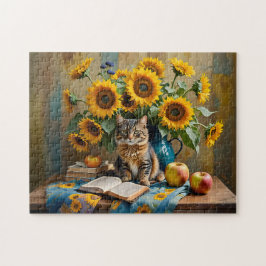 Charming Cat med Solros Bouquet Pussel