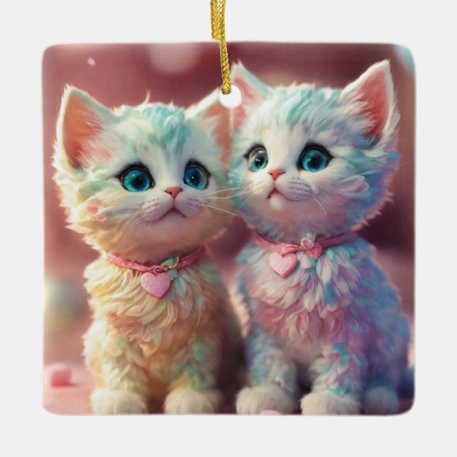 "Charming Cat Ornaments" Julgransprydnad Keramik (Framsida)