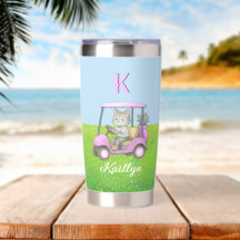 Charming Cat Pink Cart Purr-fectly on Par 