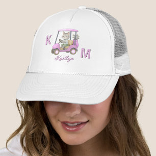 Charming Cat Pink Cart Purr-fectly on Par Keps