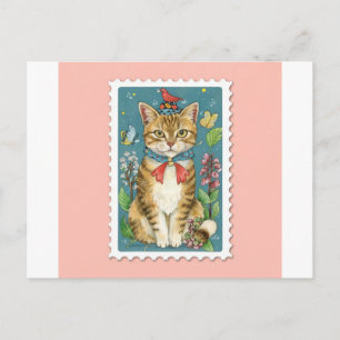 Charming Cat Postcard för Kattdjur Fanatics Helg Vykort