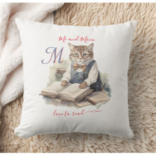 Charming Cats Mamma Monogram Kärlek to Read Kudde