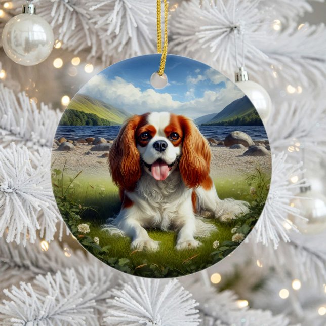 Charming Cavalier King Charles Spaniel Keepsake Julgransprydnad Keramik (Skapare uppladdad)