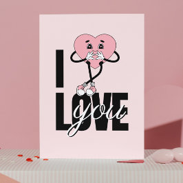 Charming Character Heart Valentines vykort