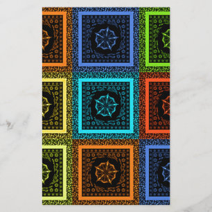 Charming Checkered Multicolor Mönster Art Design Brevpapper