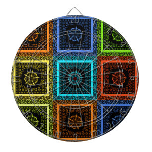 Charming Checkered Multicolor Mönster Art Design Darttavla