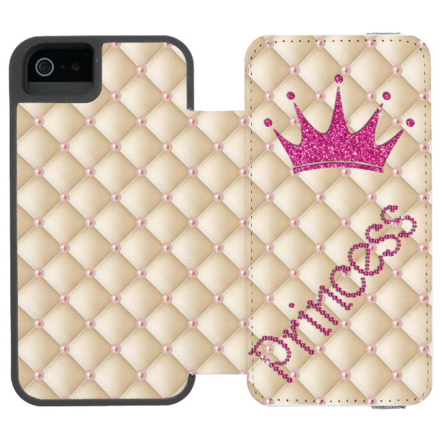 Charming Chic Pearls ,Tiara, Princess,Glittery Incipio iPhone Wallet Skal (Folio Öppen)