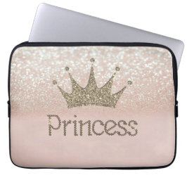 Charming Chic Tiara Princess,Glitter Bokeh Laptop Fodral