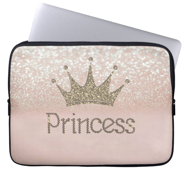Charming Chic Tiara Princess,Glitter Bokeh Laptop Fodral (Framsidan)