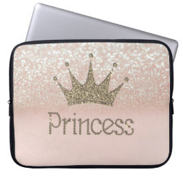 Charming Chic Tiara Princess,Glitter Bokeh Laptop Fodral
