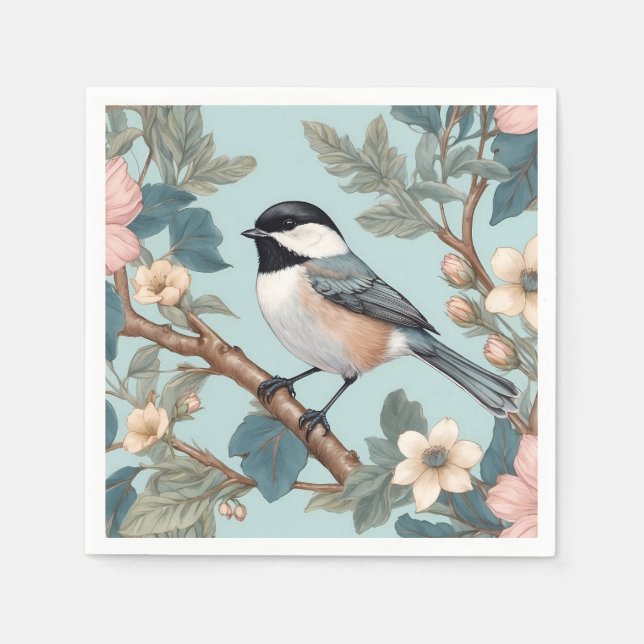 Charming Chickadee Bird Pappersservett (Framsidan)