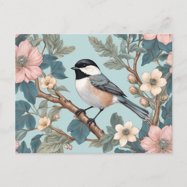 Charming Chickadee Bird Vykort (Framsida)