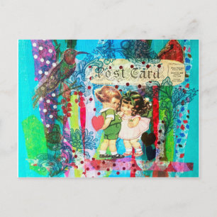 Charming Children Vintage-Stil Valentine Day Vykort