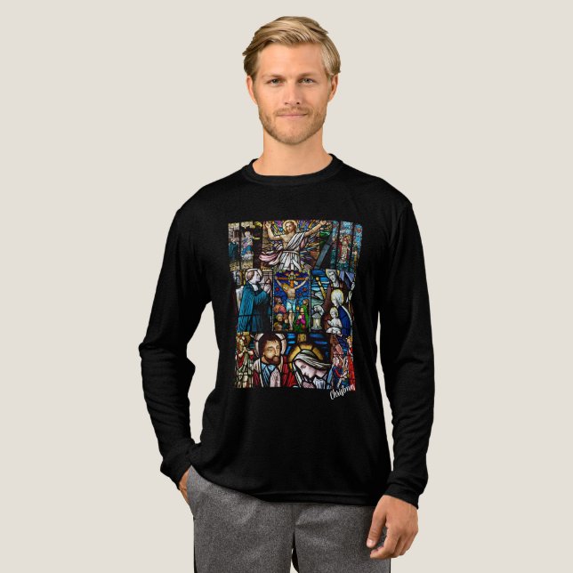 Charming Christmas Theme Glass Art  T Shirt (Hel framsida)