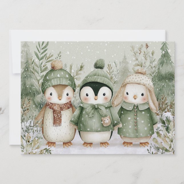 Charming Christmas with animals Christmas Julkort (Framsida)