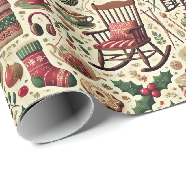 Charming Christmas Wrapping Paper for Grandmothers Presentpapper (Rullad Hörn)