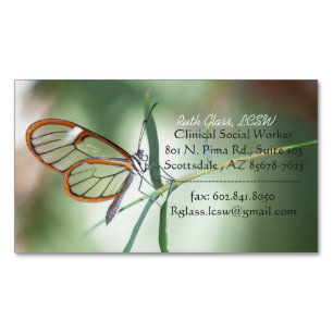 Charming Clear-Vinge Butterfly Magnetiska Visitkort