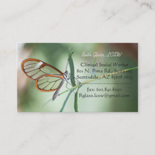 Charming Clear-Vinge Butterfly Visitkort