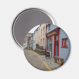 Charming Cobbled Street in Staithes Village Magnet