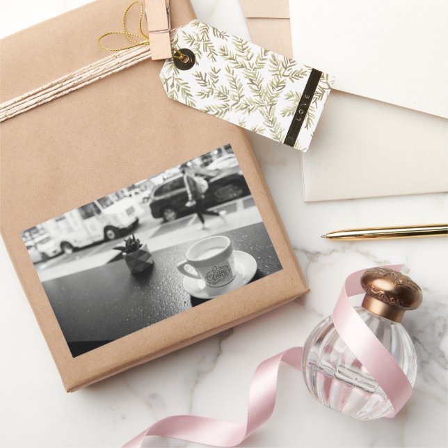 Charming Coffee Pub Rektangulärt Klistermärke (Gifting)