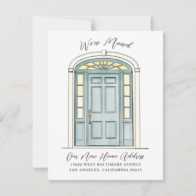 Charming Colonial Door Illustration Flytta Meddelande (Framsida)