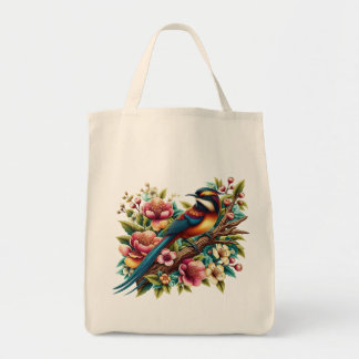 Charming Colorful Bird and Flower Tygkasse