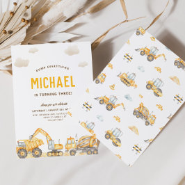 Charming Construction Birthday-inbjudan Inbjudningar