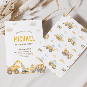 Charming Construction Birthday-inbjudan Inbjudningar