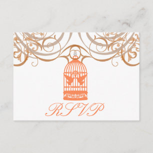 Charming Coral Birdcage Osa Call Kort
