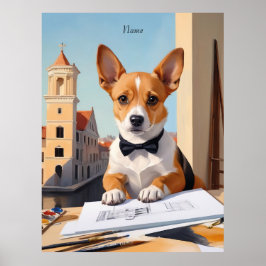 Charming Corgi Architect Hund älskare Poster
