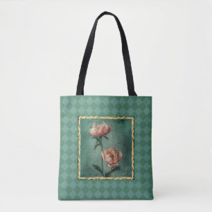 Charming Cottage Stil Peony Print Tygkasse