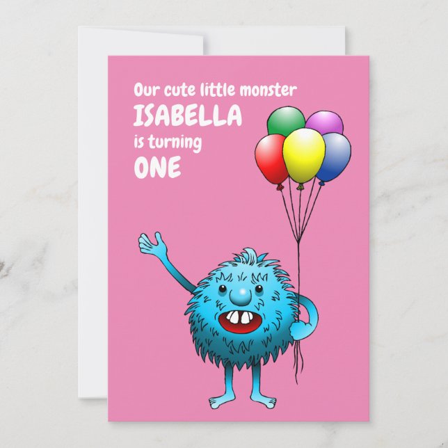 Charming Creating Holding Balloons Inbjudningar (Framsida)